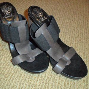 Brown  cork wedge heels